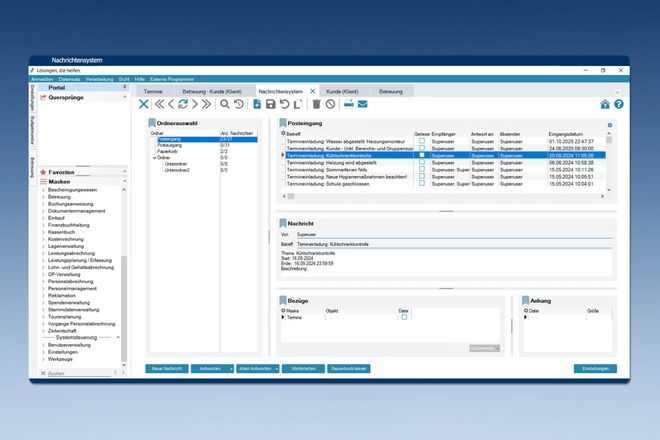 Bild klicken zum Vergrößern VRG-MICOS-Software-Wohneinrichtungen-Betreuungskraft-Screenshot-Nachrichtensystem