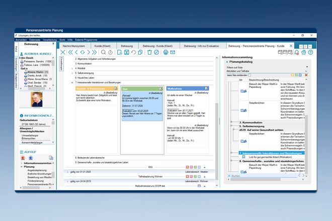 Bild klicken zum Vergrößern VRG-MICOS-Software-Wohneinrichtungen-Betreuungskraft-Screenshot-Personenzentrierte-Planung