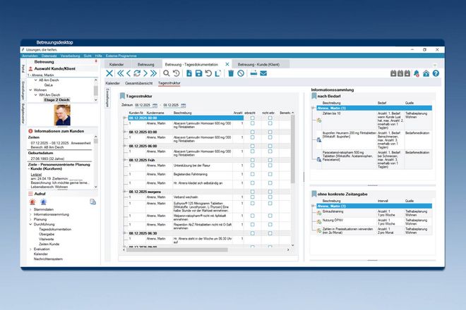 Bild klicken zum Vergrößern VRG-MICOS-Software-Wohneinrichtungen-Betreuungskraft-Screenshot-Betreuungsdesktop-2