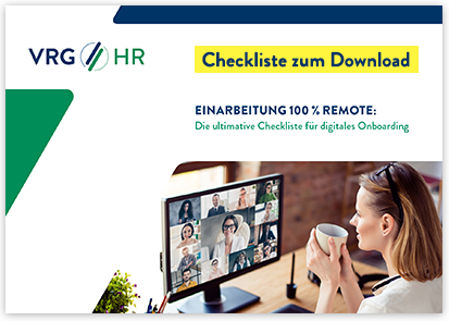 VRG HR Checkliste: Einarbeitung 100% Remote VRG HR Checkliste digitales Onboarding